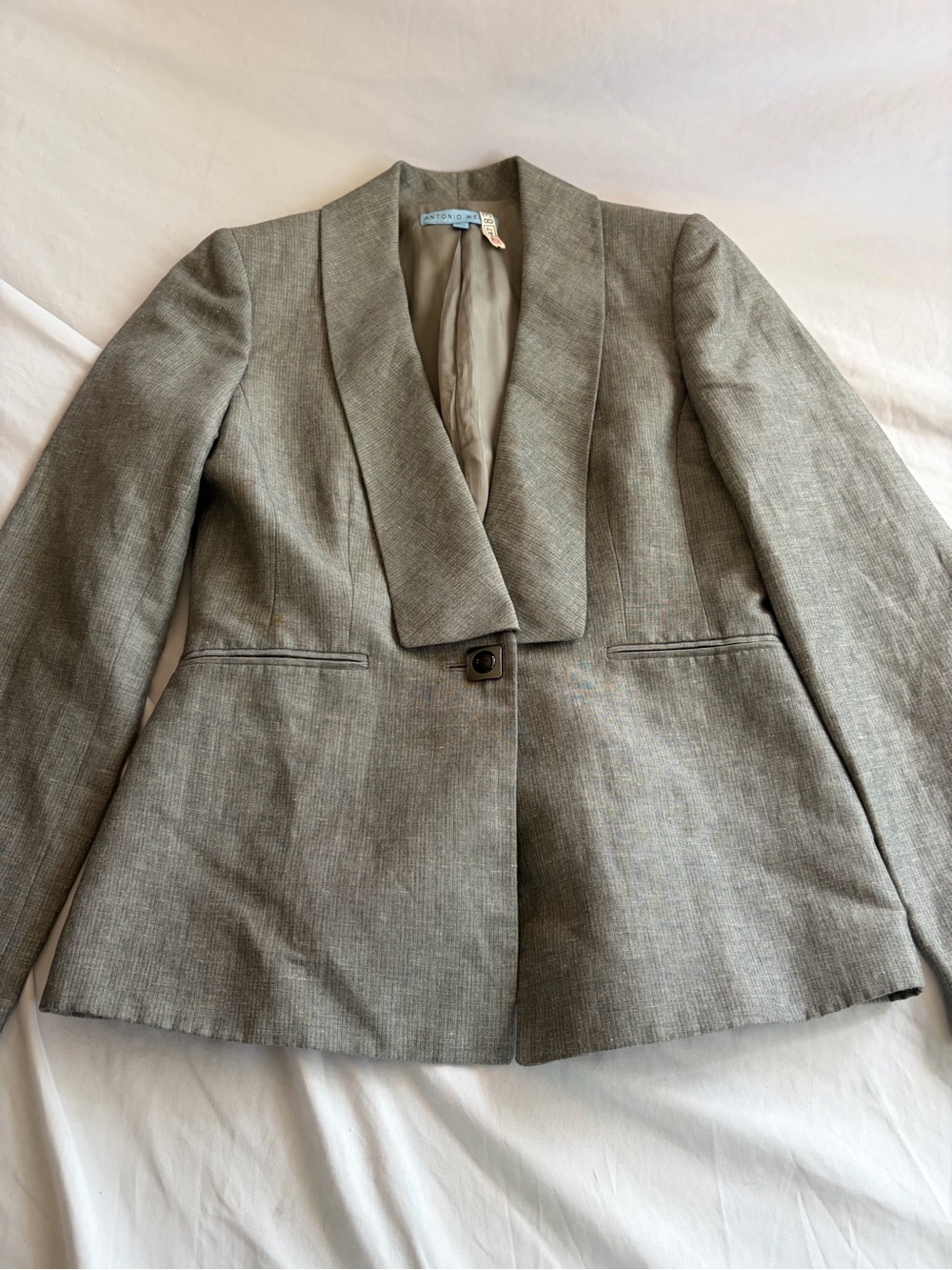 ANTONIO MELANI Gray Tailored Single-Button Blazer